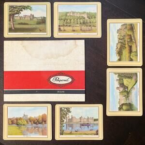 Pimpernel VTG Set of 6 Famous British Castles Cork Backed Placemats With Box